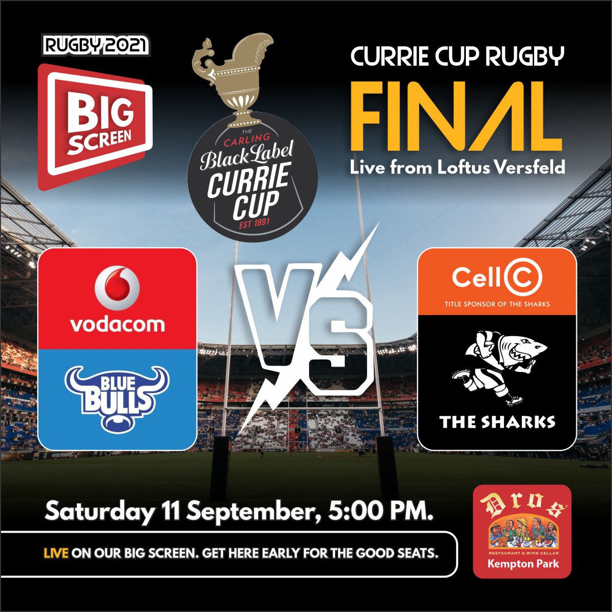 Currie Cup Final Bulls vs Sharks Dros Kempton Park