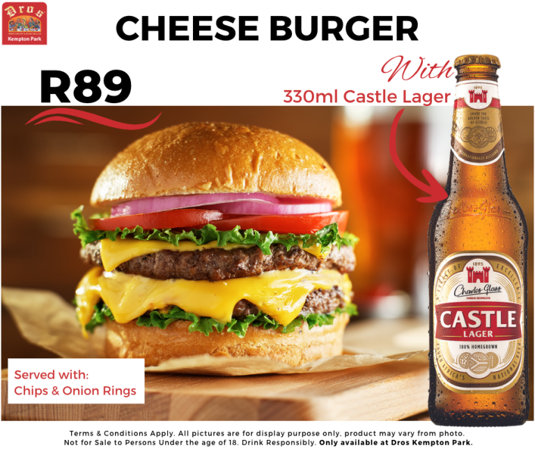 Lunch - cheese burger & beer